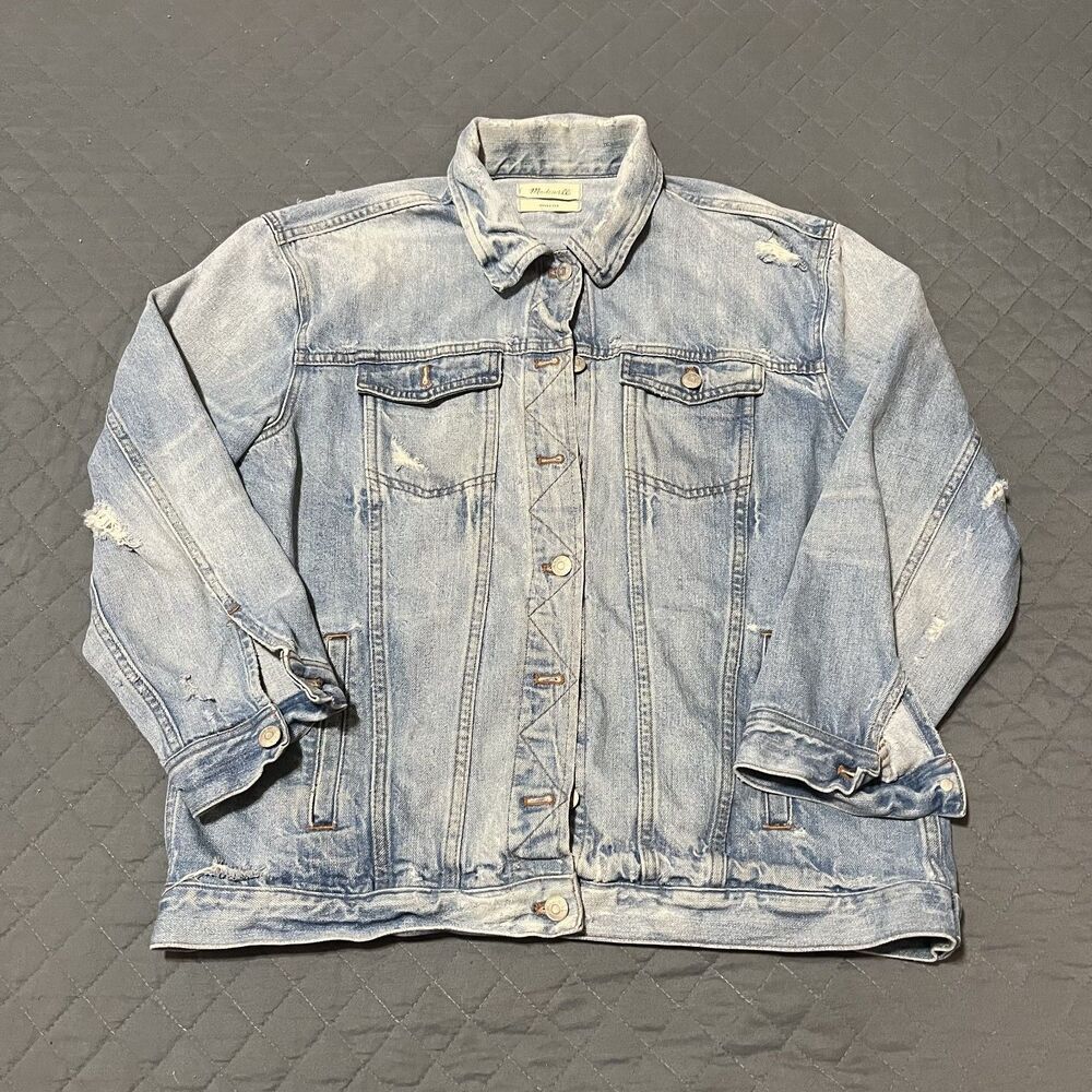Madewell Oversized Denim Jean Jacket Medium Light Wash Minimalist Streetwear